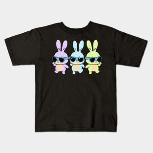 Cute Easter Bunnies Dancing Easter Day 2023 Boys Girls Men Kids T-Shirt